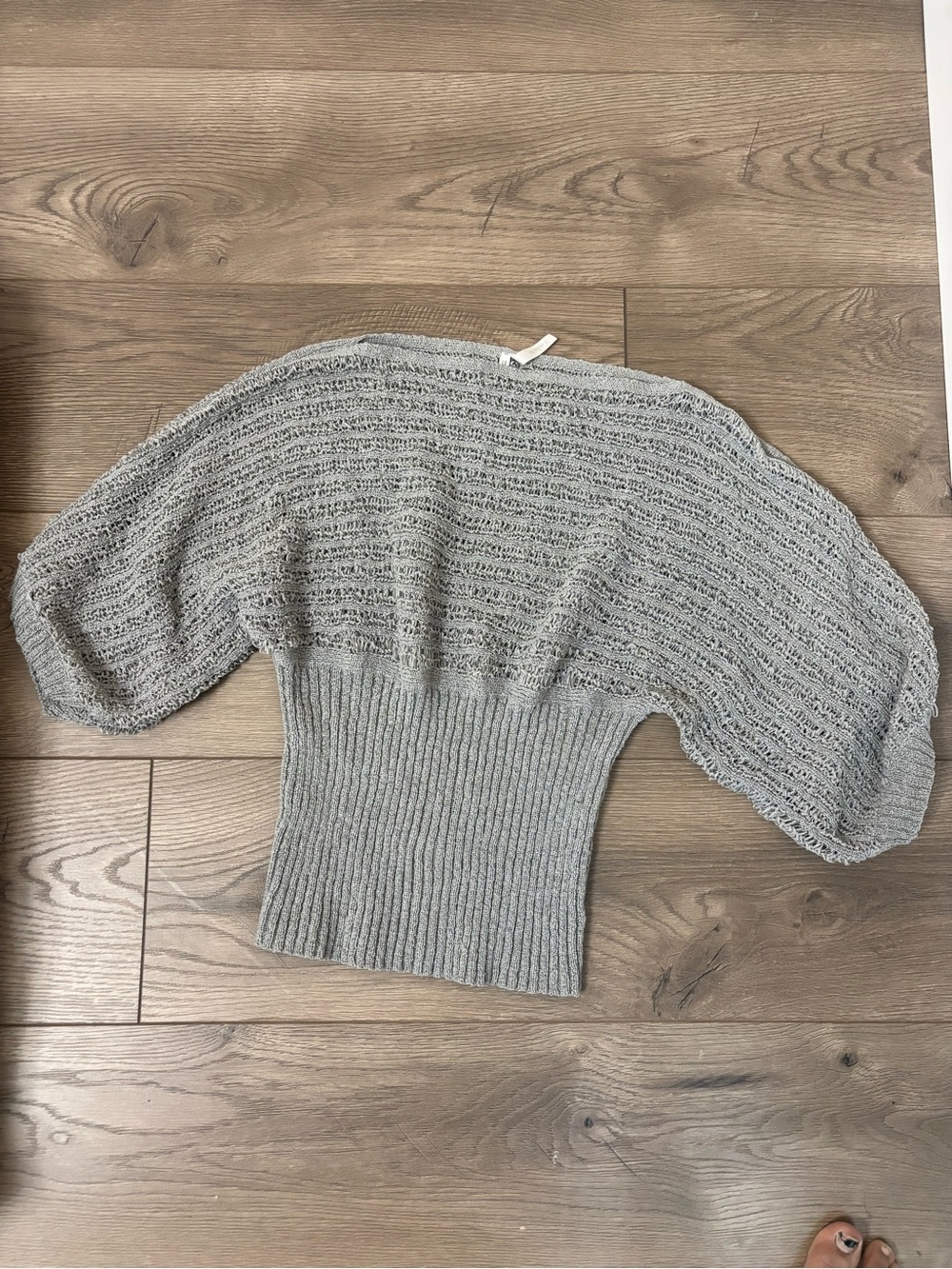 Studio Y Gray Off-the-Shoulder Dolman Sweater